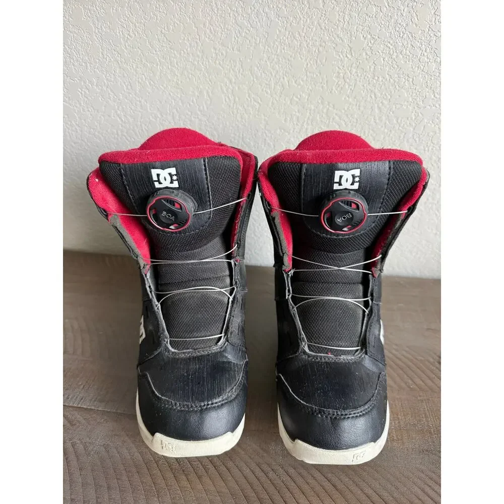 DC Scout Snowboard Boots Kids Youth Size 4 Red Black Winter Grunge